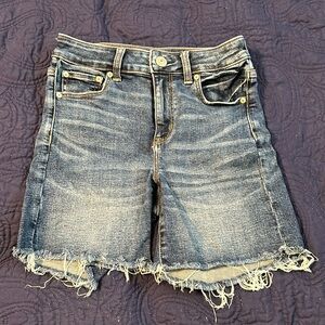 American Eagle High Rise Stretchy Midi Jean Shorts